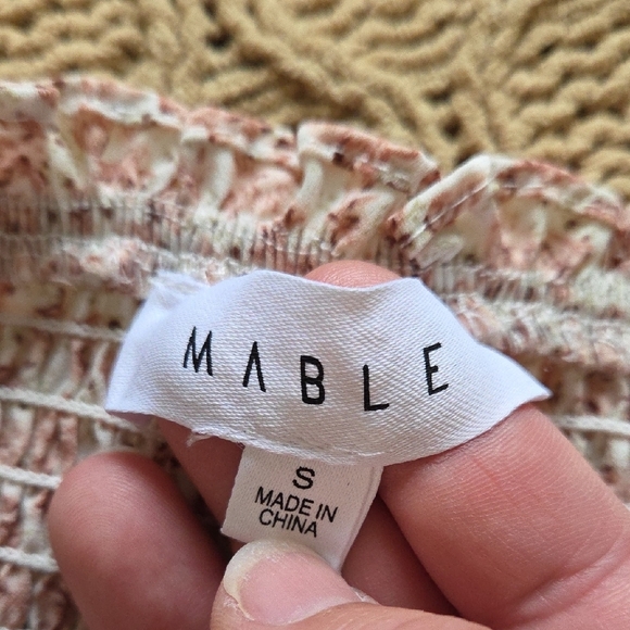 Mable Pink Floral 'Daphne' Smocked Tiered Midi Dress - Size S - Picture 6 of 8